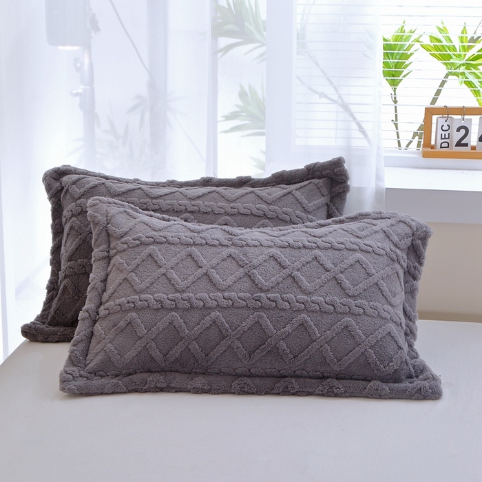 91家纺网 家纺一手货源 找家纺 栩裕纺织 2025新款双面塔芙绒毛毯家用毯子卷边款 塔夫绒-深灰