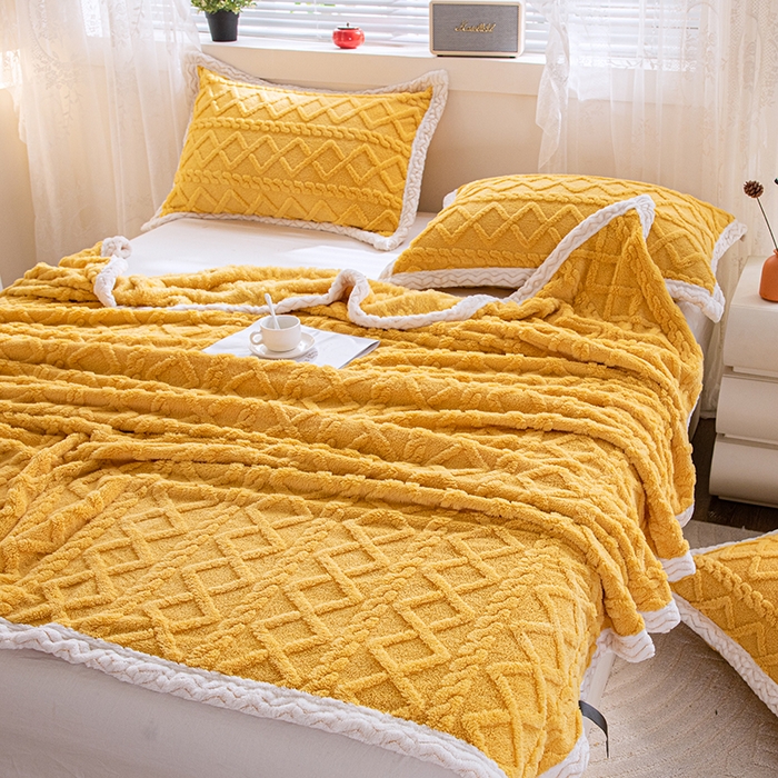 91家纺网 家纺一手货源 找家纺 （总）栩裕纺织 2025新款双面塔芙绒毛毯家用毯子包边款