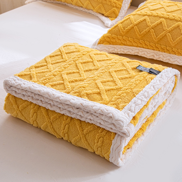 91家纺网 家纺一手货源 找家纺 （总）栩裕纺织 2025新款双面塔芙绒毛毯家用毯子包边款