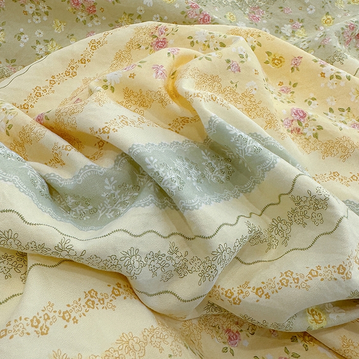 91家纺网 家纺一手货源 找家纺 竹合家纺 2025新款爆款韩国小布袋古法水洗云感四件套一亩花田