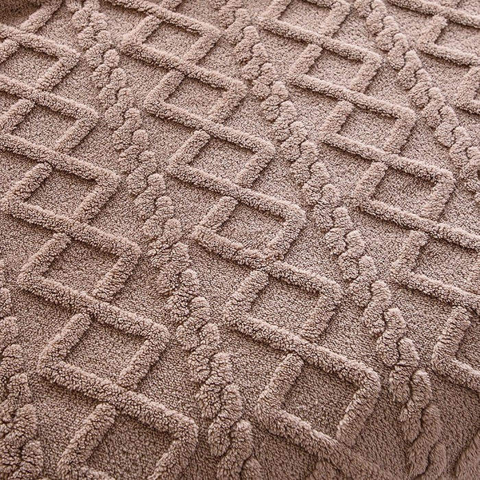 91家纺网 家纺一手货源 找家纺 栩裕纺织 2025新款双面塔芙绒毛毯家用毯子包边款 塔夫绒-咖色