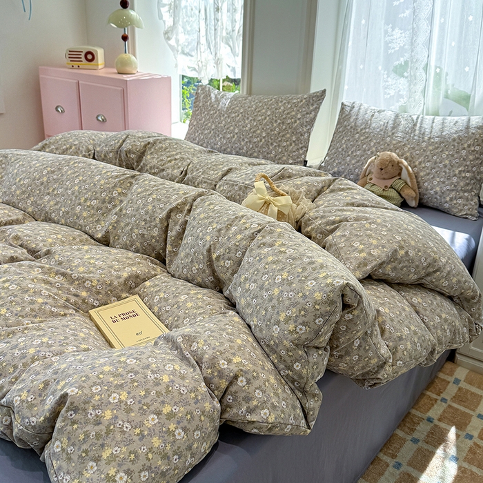 91家纺网 家纺一手货源 找家纺 竹合家纺 2025新款爆款韩国小布袋古法水洗云感四件套艾薇