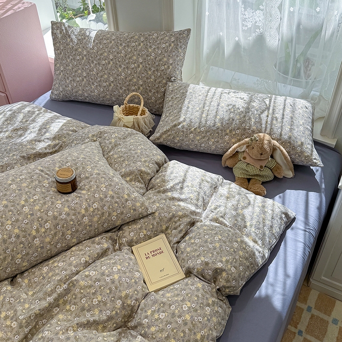 91家纺网 家纺一手货源 找家纺 竹合家纺 2025新款爆款韩国小布袋古法水洗云感四件套艾薇