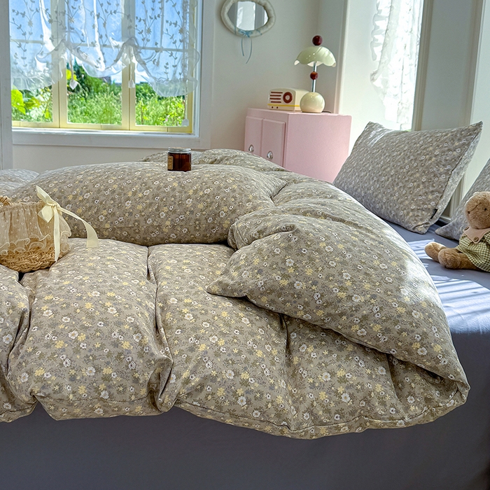 91家纺网 家纺一手货源 找家纺 竹合家纺 2025新款爆款韩国小布袋古法水洗云感四件套艾薇