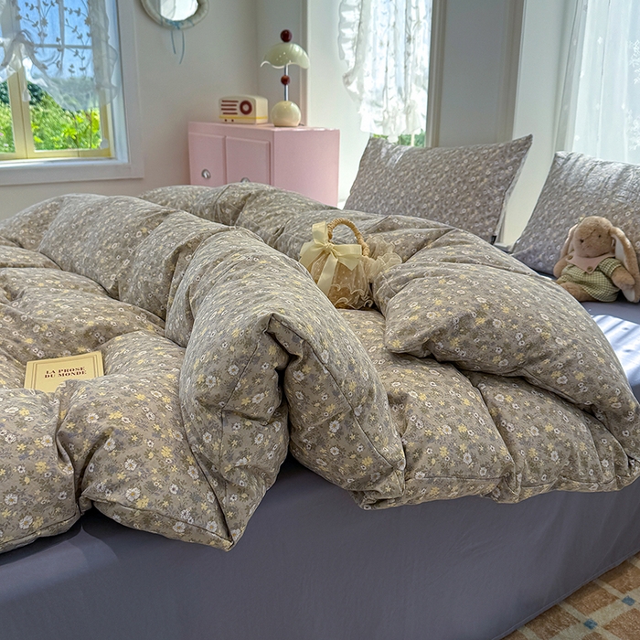 91家纺网 家纺一手货源 找家纺 竹合家纺 2025新款爆款韩国小布袋古法水洗云感四件套艾薇