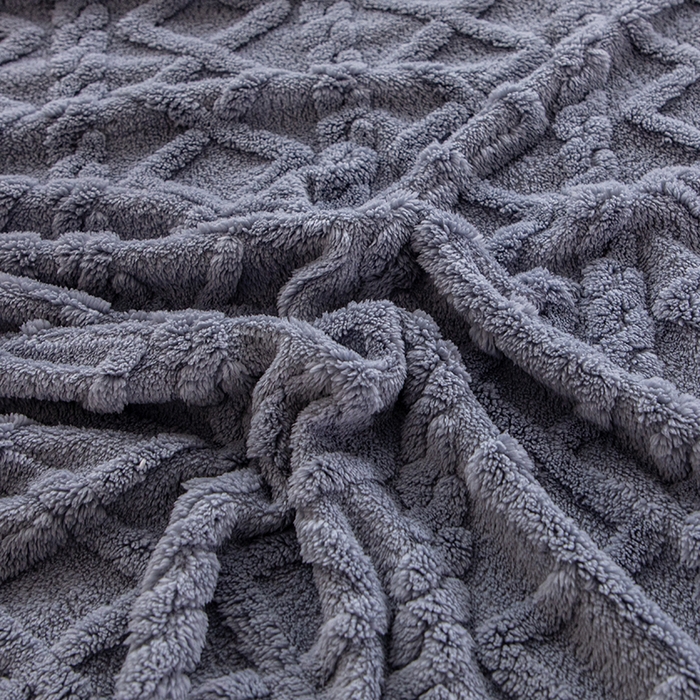 91家纺网 家纺一手货源 找家纺 栩裕纺织 2025新款双面塔芙绒毛毯家用毯子包边款 塔夫绒-蓝灰