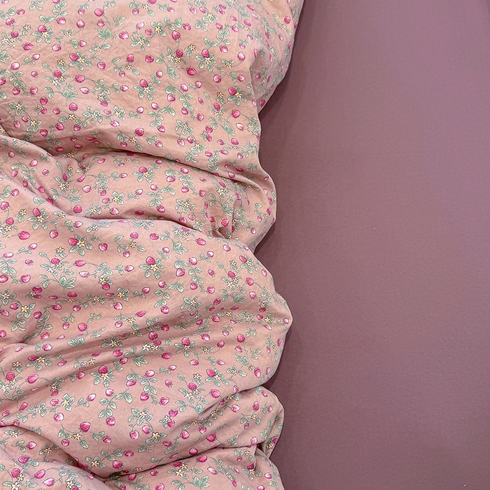 91家纺网 家纺一手货源 找家纺 竹合家纺 2025新款爆款韩国小布袋古法水洗云感四件套红果