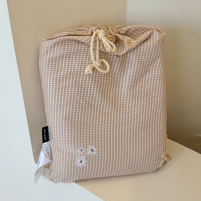 竹合家纺 2025新款爆款韩国小布袋古法水洗云感四件套背带熊