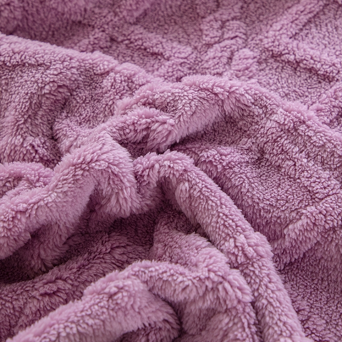 91家纺网 家纺一手货源 找家纺 栩裕纺织 2025新款双面塔芙绒毛毯家用毯子包边款 塔夫绒-莫奈紫