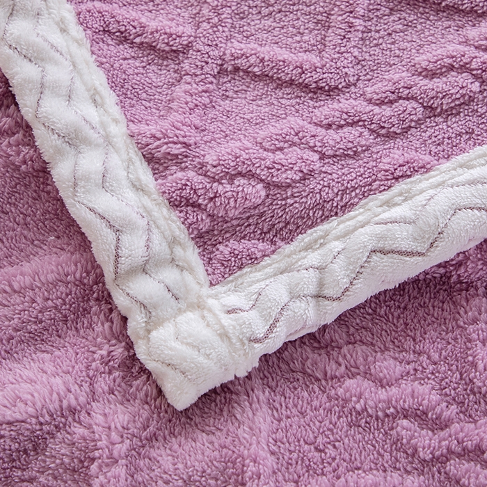 91家纺网 家纺一手货源 找家纺 栩裕纺织 2025新款双面塔芙绒毛毯家用毯子包边款 塔夫绒-莫奈紫