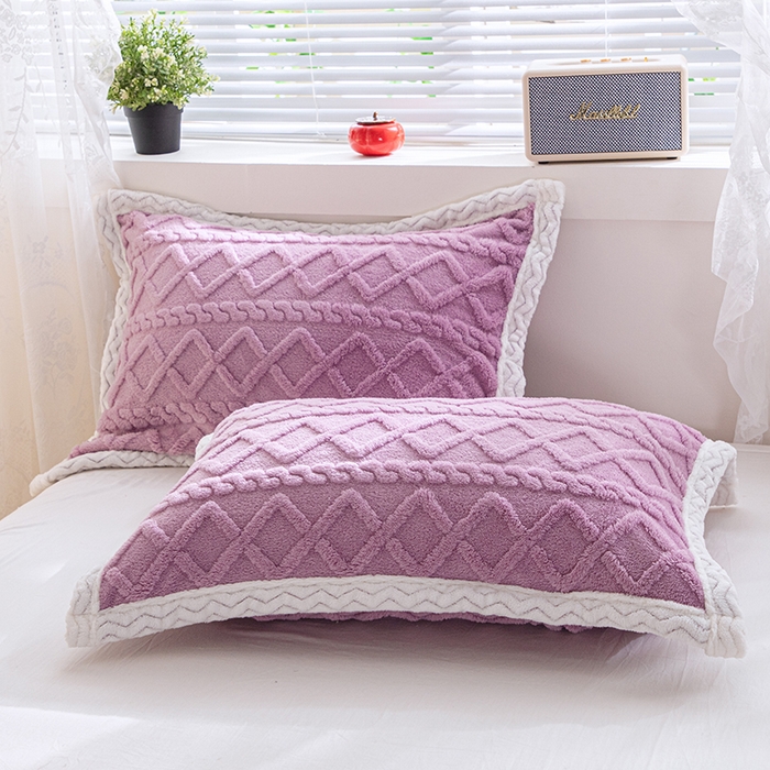 91家纺网 家纺一手货源 找家纺 栩裕纺织 2025新款双面塔芙绒毛毯家用毯子包边款 塔夫绒-莫奈紫