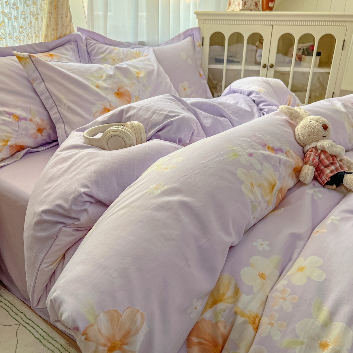 91家纺网 家纺一手货源 找家纺 （总）亨通家纺 2025新款爆款韩国小布袋古法水洗棉云感棉四件套【提供买家秀】