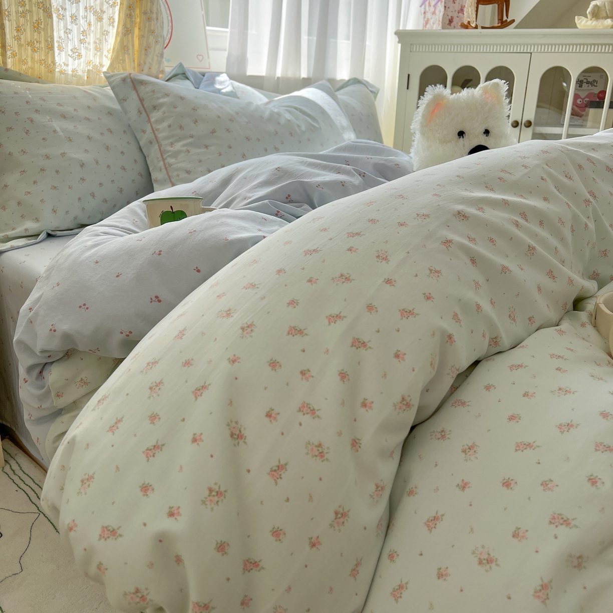 91家纺网 家纺一手货源 找家纺 （总）亨通家纺 2025新款爆款韩国小布袋古法水洗棉云感棉四件套【提供买家秀】