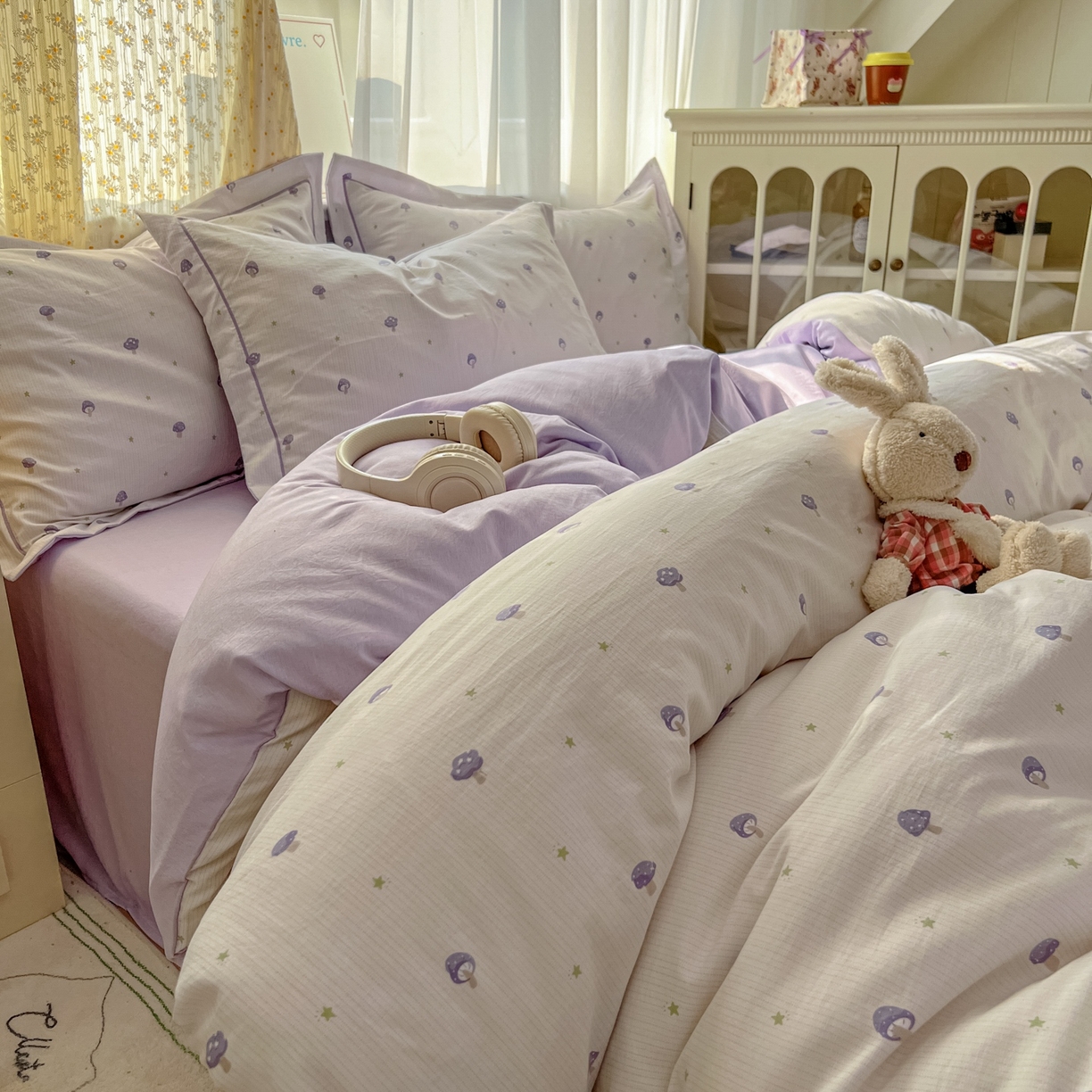 91家纺网 家纺一手货源 找家纺 （总）亨通家纺 2025新款爆款韩国小布袋古法水洗棉云感棉四件套【提供买家秀】