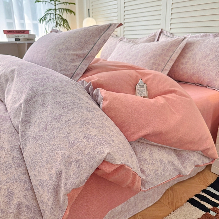 2025新款全棉磨毛印花单品被套 风信紫