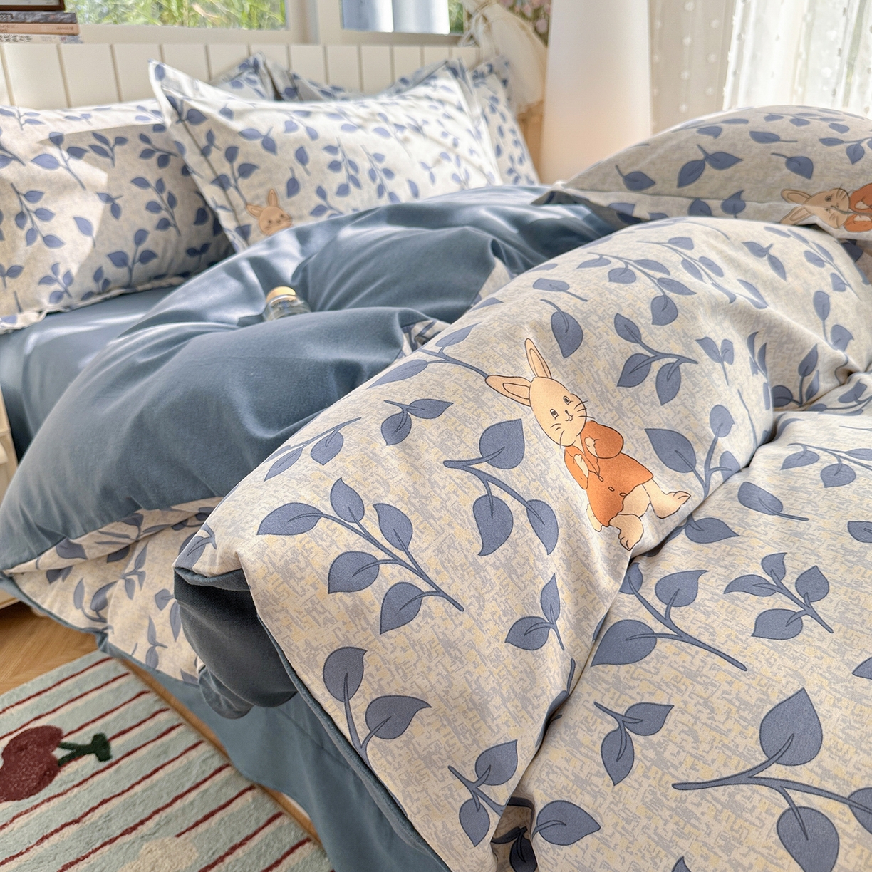 2025新款全棉磨毛印花单品被套 童画小兔