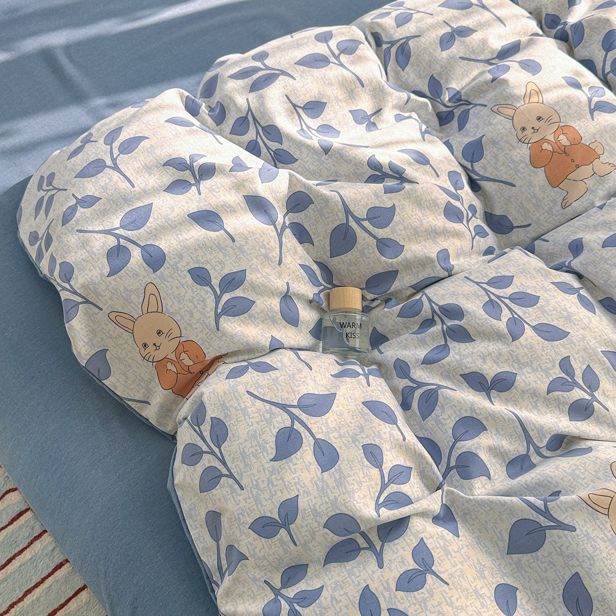 91家纺网 家纺一手货源 找家纺 2025新款全棉磨毛印花单品被套 童画小兔