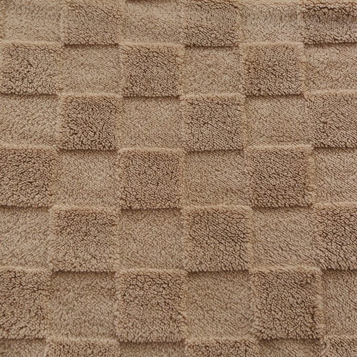 91家纺网 家纺一手货源 找家纺 栩裕纺织 2025新款意大利面包格毛毯-包边款 面包格包边款-咖色