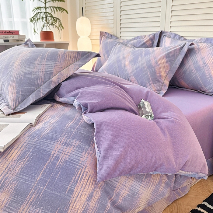 91家纺网 家纺一手货源 找家纺 2025新款全棉磨毛印花单品被套 维也纳-紫