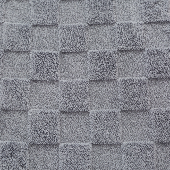 91家纺网 家纺一手货源 找家纺 栩裕纺织 2025新款意大利面包格毛毯-包边款 面包格包边款-蓝灰