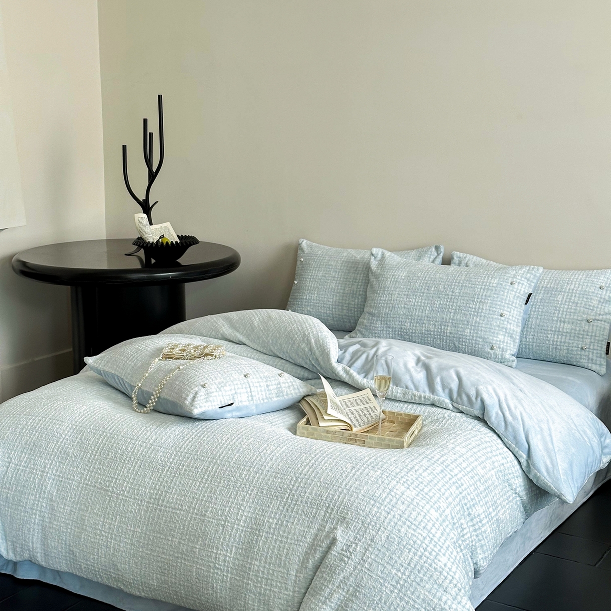 91家纺网 家纺一手货源 找家纺 （总）栩裕纺织 2025新款秋冬简约保暖四件套-风铃子