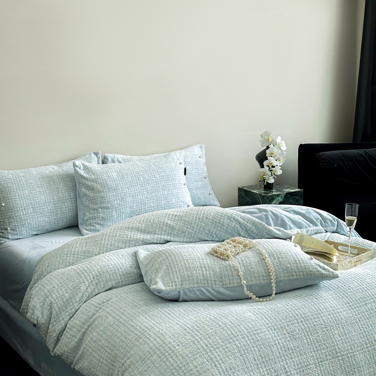 91家纺网 家纺一手货源 找家纺 （总）栩裕纺织 2025新款秋冬简约保暖四件套-风铃子