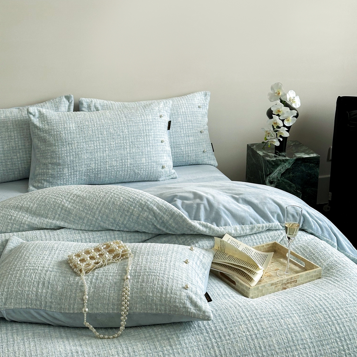 91家纺网 家纺一手货源 找家纺 （总）栩裕纺织 2025新款秋冬简约保暖四件套-风铃子