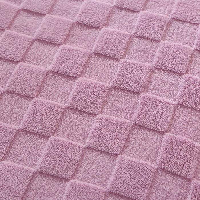 91家纺网 家纺一手货源 找家纺 栩裕纺织 2025新款意大利面包格毛毯-包边款 面包格包边款-莫奈紫