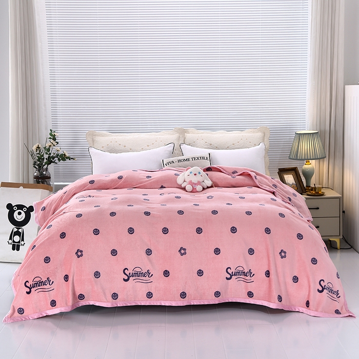 伊凡毯业 2025新款260克云貂绒毛毯盖毯子直播爆款跑量毛毯 开心笑脸