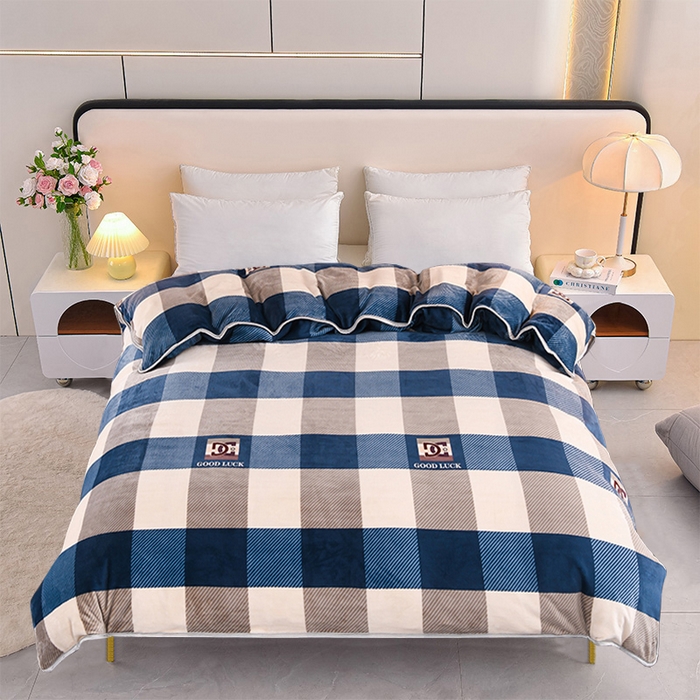 91家纺网 家纺一手货源 找家纺 （总）眠多宝 2025新款定做特厚牛奶绒单被套可定制尺寸法莱绒水晶绒金貂绒被罩单被套 被套单件