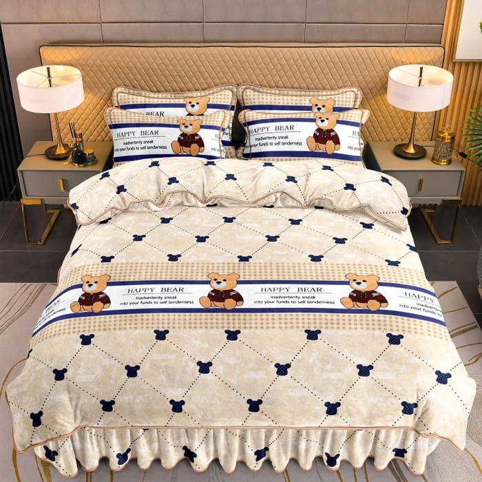 91家纺网 家纺一手货源 找家纺 眠多宝 2025新款定做特厚牛奶绒单被套可定制尺寸法莱绒水晶绒金貂绒被罩单被套 被套单件 欢乐熊