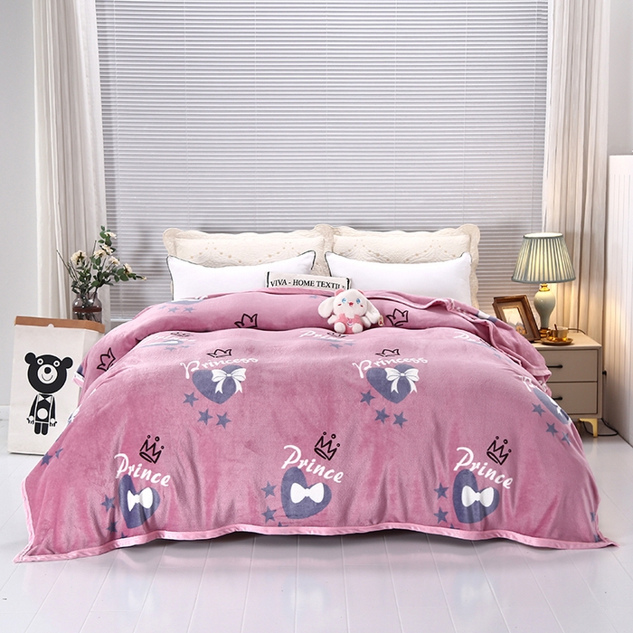 伊凡毯业 2025新款260克云貂绒毛毯盖毯子直播爆款跑量毛毯 爱心蝴蝶结