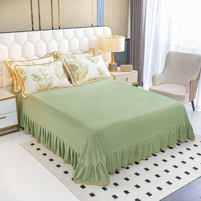 91家纺网 家纺一手货源 找家纺 眠多宝 2025新款定做特厚牛奶绒单被套可定制尺寸法莱绒水晶绒金貂绒被罩单被套 被套单件 青叶飘逸