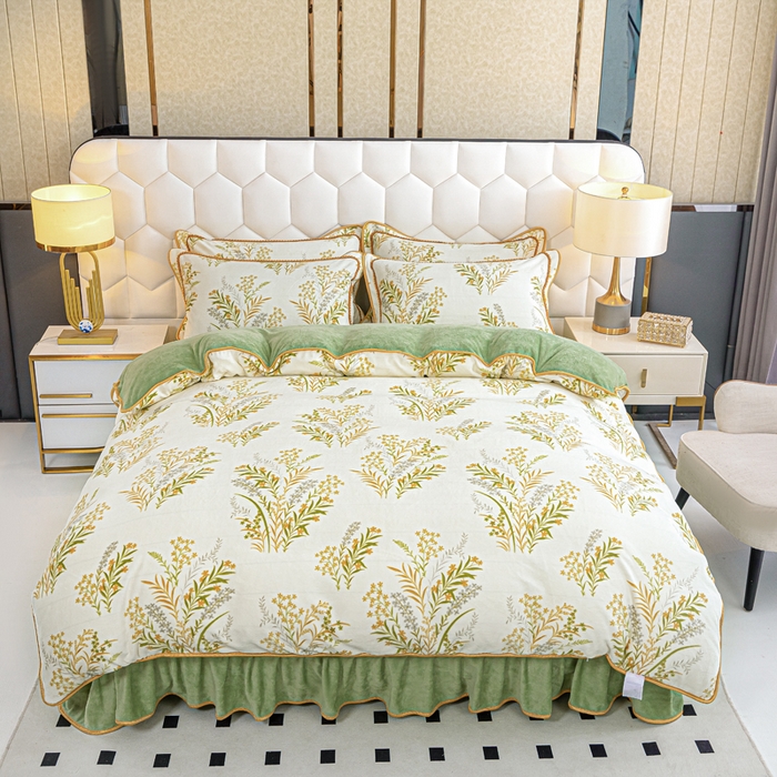 91家纺网 家纺一手货源 找家纺 眠多宝 2025新款定做特厚牛奶绒单被套可定制尺寸法莱绒水晶绒金貂绒被罩单被套 被套单件 青叶飘逸