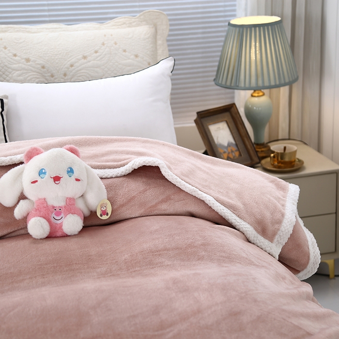 91家纺网 家纺一手货源 找家纺 伊凡毯业 2025新款260克云貂绒毛毯盖毯子直播爆款跑量毛毯 豆沙