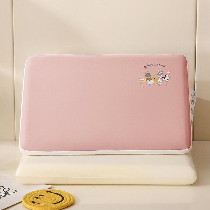 91家纺网 家纺一手货源 找家纺 金牛枕芯 2025新款针织柔肤记忆枕儿童中童枕头枕芯记忆棉枕头批发 柔肤记忆枕-粉色