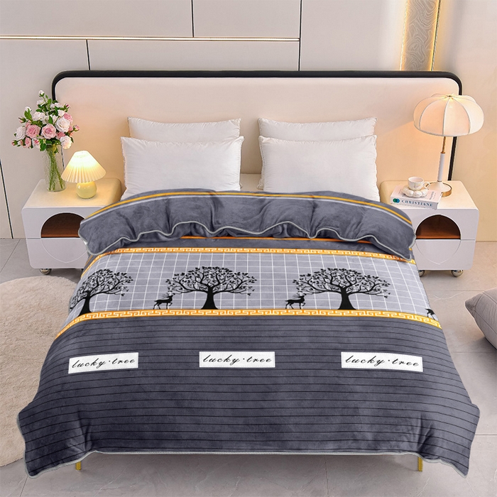 91家纺网 家纺一手货源 找家纺 眠多宝 2025新款定做特厚牛奶绒单被套可定制尺寸法莱绒水晶绒金貂绒被罩单被套 被套单件 幸运树