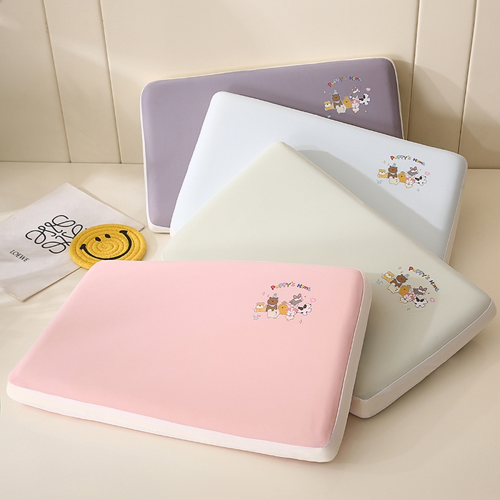 91家纺网 家纺一手货源 找家纺 金牛枕芯 2025新款针织柔肤记忆枕儿童中童枕头枕芯记忆棉枕头批发 柔肤记忆枕-粉色