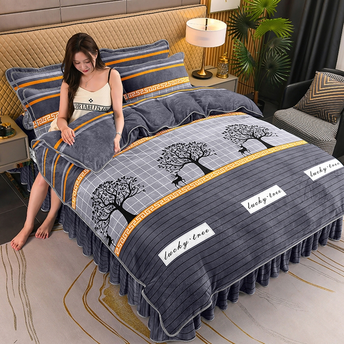 91家纺网 家纺一手货源 找家纺 眠多宝 2025新款定做特厚牛奶绒单被套可定制尺寸法莱绒水晶绒金貂绒被罩单被套 被套单件 幸运树