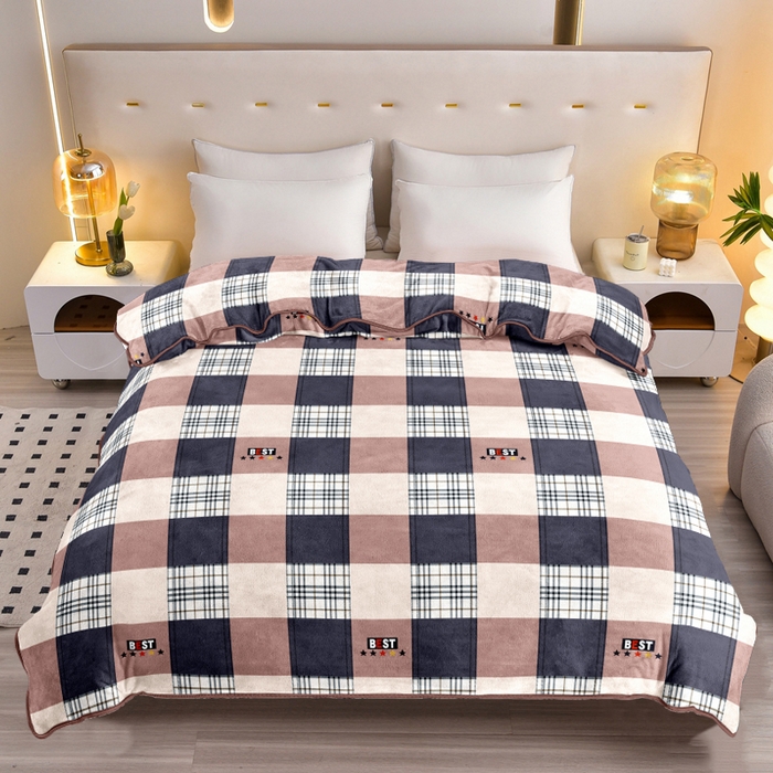 91家纺网 家纺一手货源 找家纺 眠多宝 2025新款定做特厚牛奶绒单被套可定制尺寸法莱绒水晶绒金貂绒被罩单被套 被套单件 英伦格