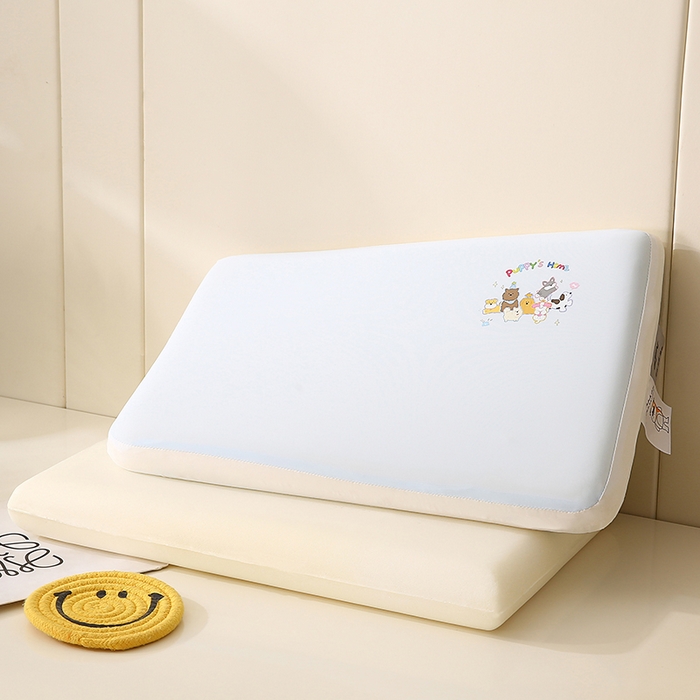 91家纺网 家纺一手货源 找家纺 金牛枕芯 2025新款针织柔肤记忆枕儿童中童枕头枕芯记忆棉枕头批发 柔肤记忆枕-蓝色