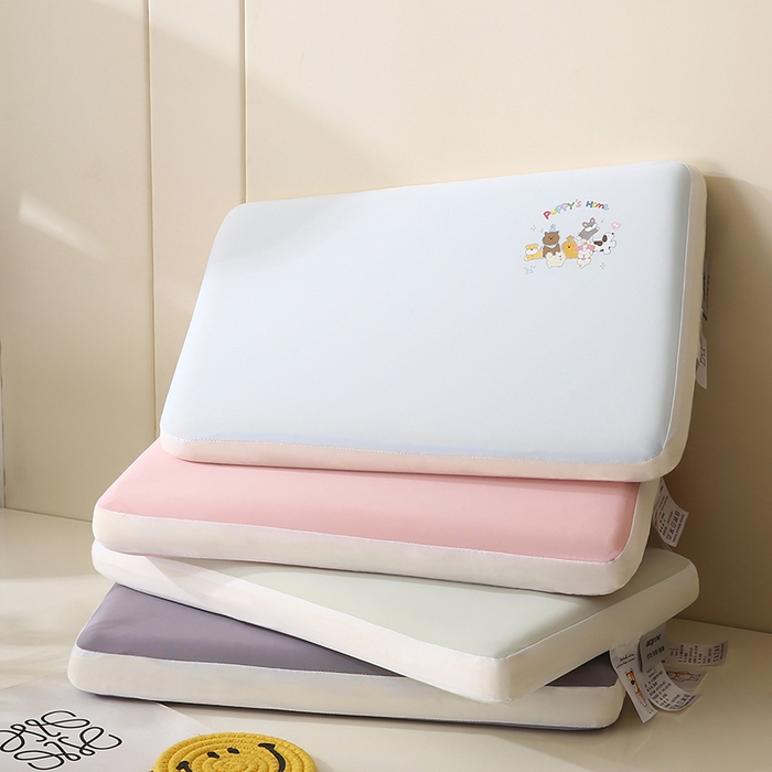 91家纺网 家纺一手货源 找家纺 金牛枕芯 2025新款针织柔肤记忆枕儿童中童枕头枕芯记忆棉枕头批发 柔肤记忆枕-蓝色