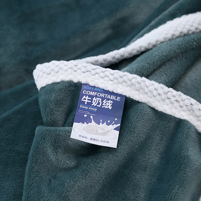 91家纺网 家纺一手货源 找家纺 伊凡毯业 2025新款260克云貂绒毛毯盖毯子直播爆款跑量毛毯 翡翠绿