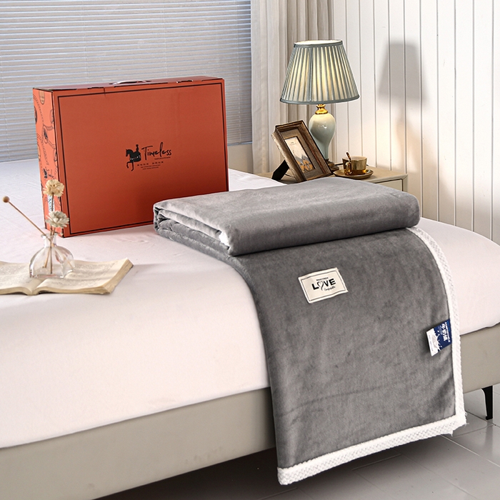 91家纺网 家纺一手货源 找家纺 伊凡毯业 2025新款260克云貂绒毛毯盖毯子直播爆款跑量毛毯 古典灰