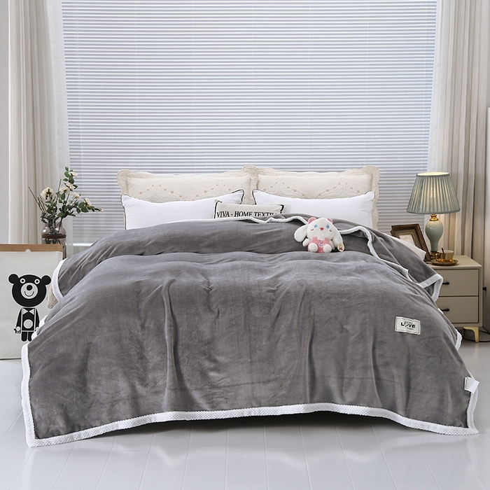 伊凡毯业 2025新款260克云貂绒毛毯盖毯子直播爆款跑量毛毯 古典灰