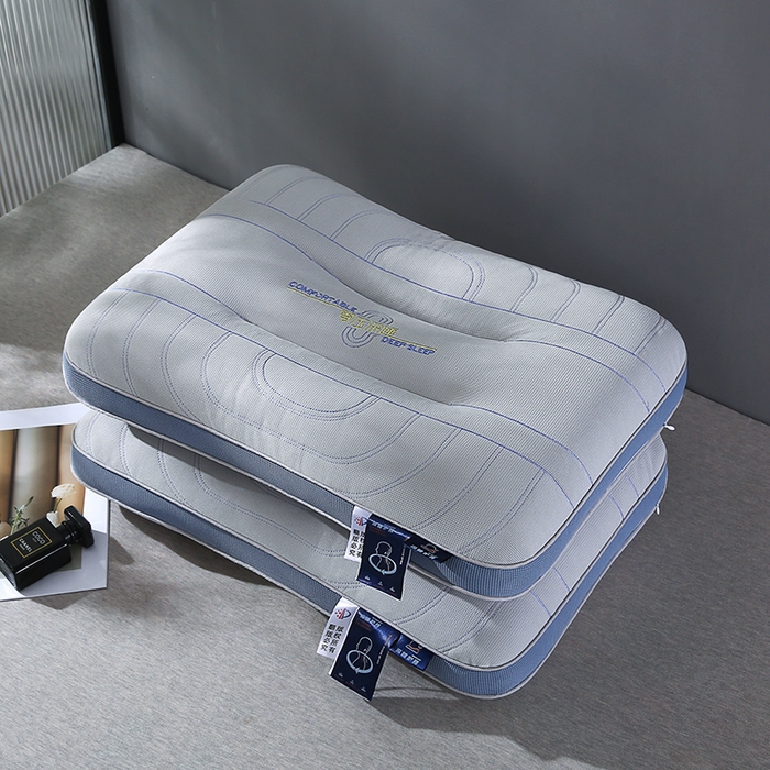 91家纺网 家纺一手货源 找家纺 金牛枕芯 2025新款零压深睡绗缝决明子+荞麦壳护颈枕亲子组合枕头枕芯 零压深睡枕-灰色