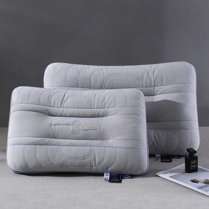 91家纺网 家纺一手货源 找家纺 金牛枕芯 2025新款零压深睡绗缝决明子+荞麦壳护颈枕亲子组合枕头枕芯 零压深睡枕-灰色