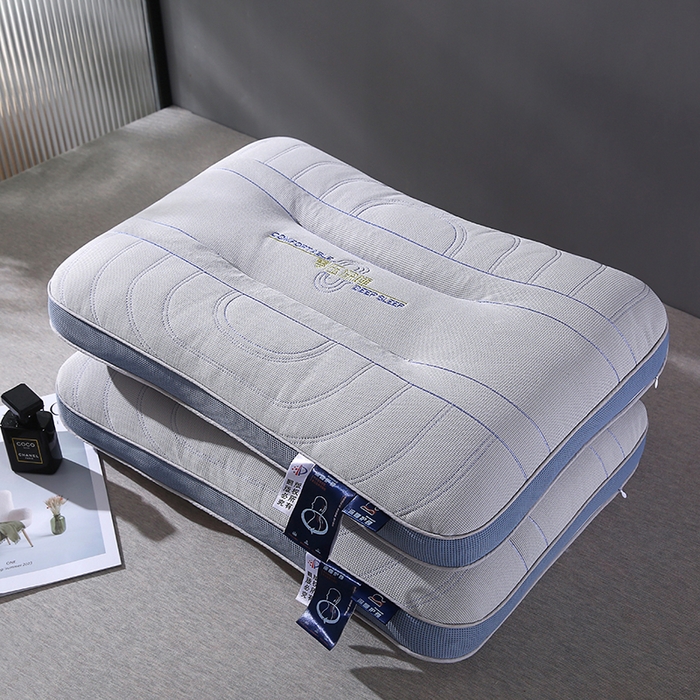 91家纺网 家纺一手货源 找家纺 金牛枕芯 2025新款零压深睡绗缝决明子+荞麦壳护颈枕亲子组合枕头枕芯 零压深睡枕-灰色