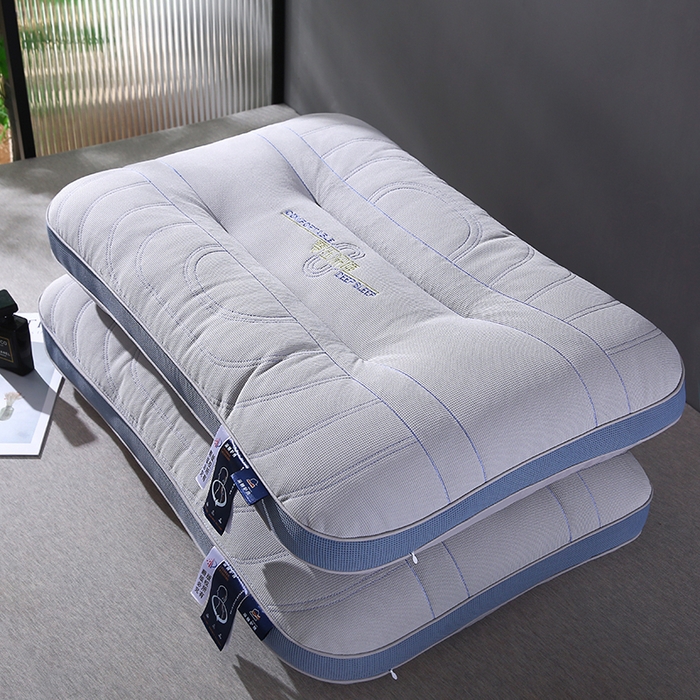 91家纺网 家纺一手货源 找家纺 金牛枕芯 2025新款零压深睡绗缝决明子+荞麦壳护颈枕亲子组合枕头枕芯 零压深睡枕-灰色