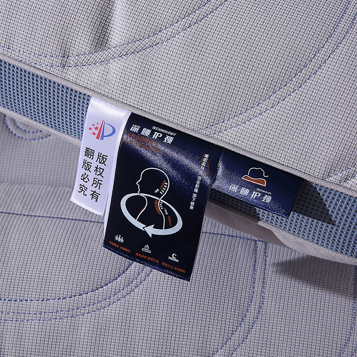 91家纺网 家纺一手货源 找家纺 金牛枕芯 2025新款零压深睡绗缝决明子+荞麦壳护颈枕亲子组合枕头枕芯 零压深睡枕-灰色